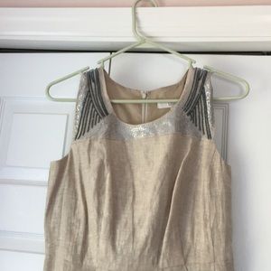 Ann Taylor loft linen dress with metallic detail